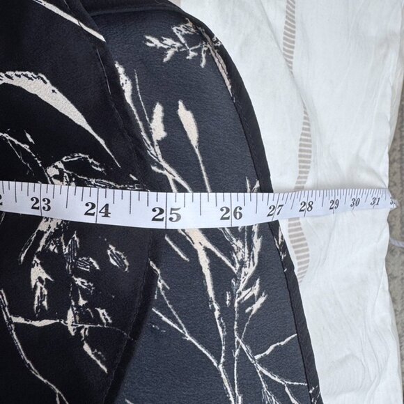 Black with Cream Plant Print Blouse - Picture 12 of 12